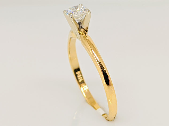 14K .33 CARAT TOTAL I1 G DIAMOND ROUND SOLITAIRE ESTATE RING 1.5 GRAMS