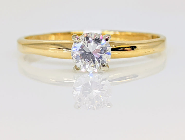 14K .33 CARAT TOTAL I1 G DIAMOND ROUND SOLITAIRE ESTATE RING 1.5 GRAMS