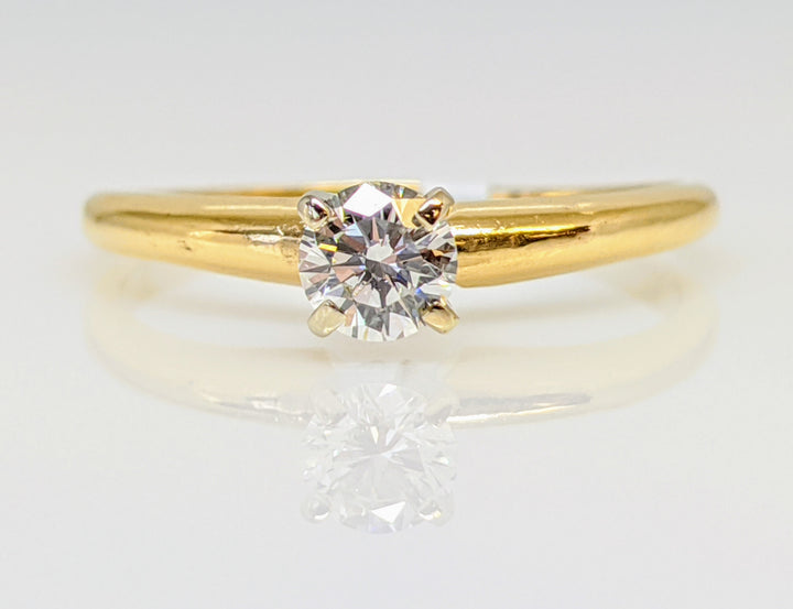 14K .30 CARAT TOTAL SI1 I DIAMOND ROUND 4-PRONG SOLITAIRE ESTATE RING 1.7 GRAMS