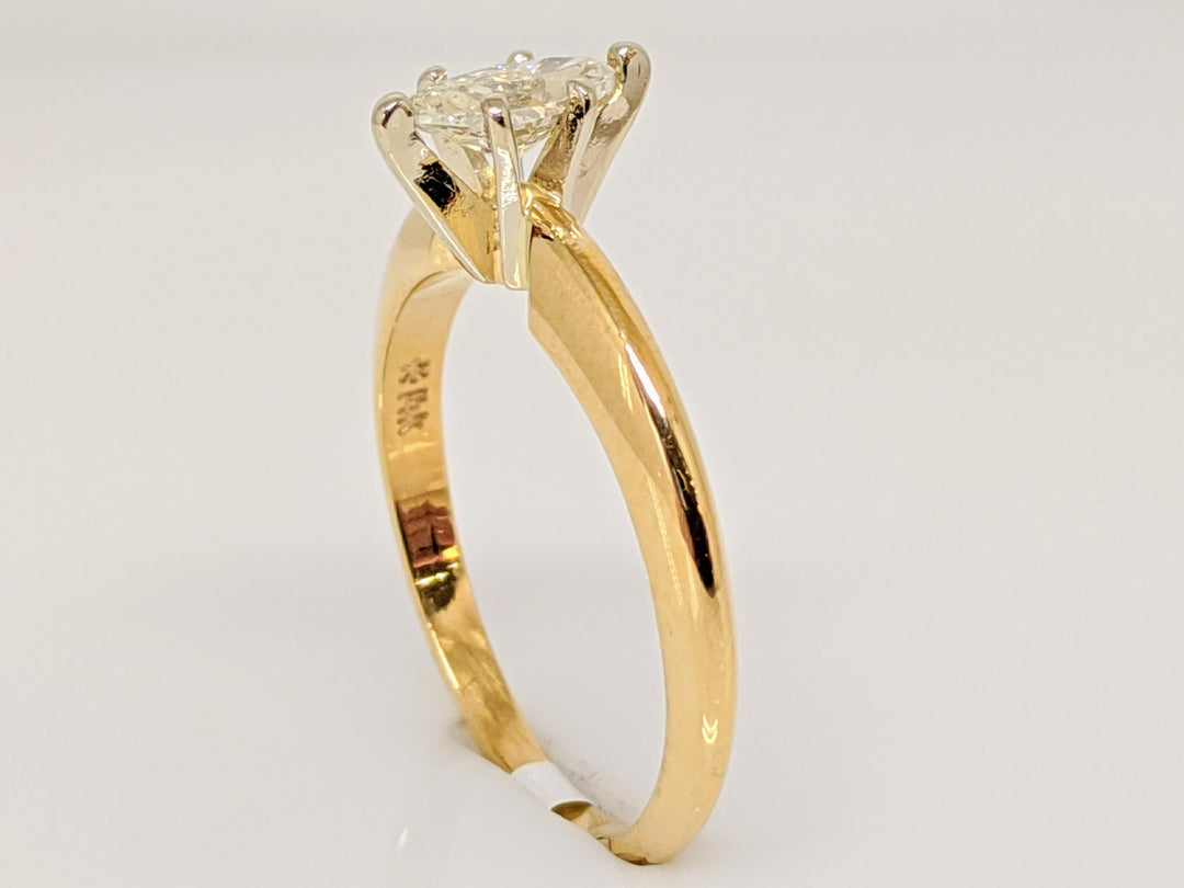 14K .37 CARAT TOTAL SI2 I DIAMOND MARQUISE CUT SOLITAIRE ESTATE RING 2.4 GRAMS