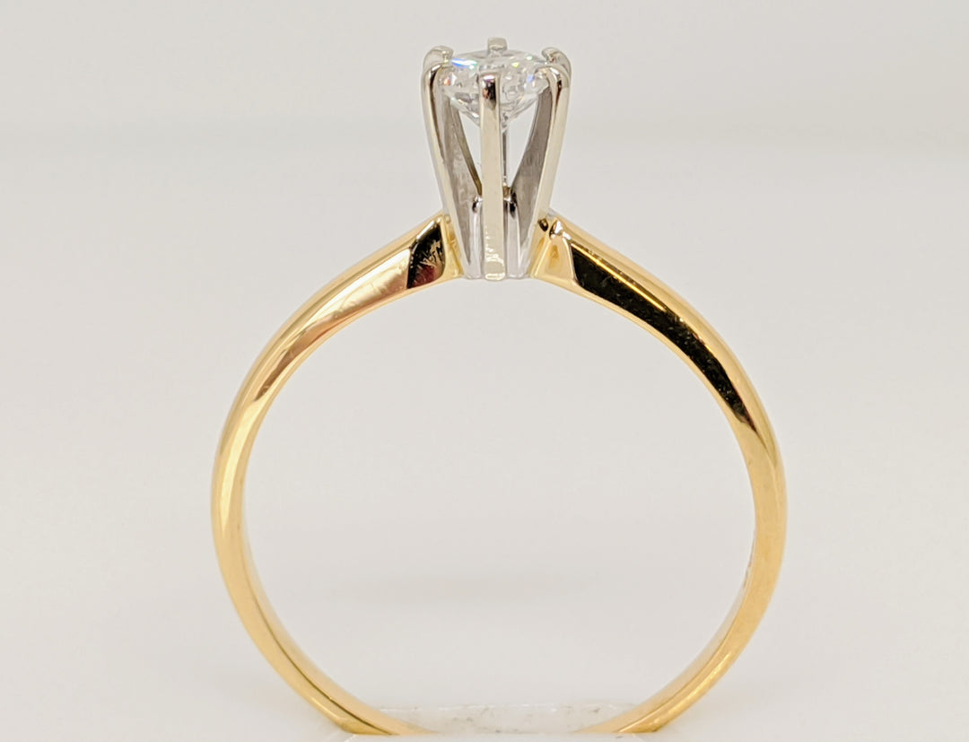 14K .29 CARAT TOTAL SI2 I DIAMOND ROUND 6-PRONG SOLITAIRE ESTATE RING 1.7 GRAMS