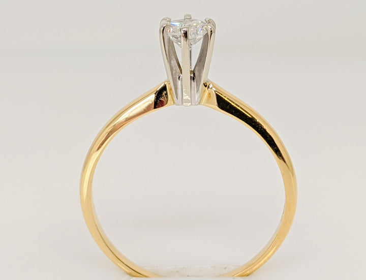 14K .29 CARAT TOTAL SI2 I DIAMOND ROUND 6-PRONG SOLITAIRE ESTATE RING 1.7 GRAMS