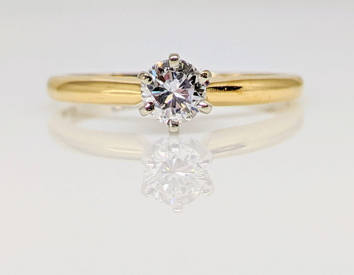 14K .29 CARAT TOTAL SI2 I DIAMOND ROUND 6-PRONG SOLITAIRE ESTATE RING 1.7 GRAMS