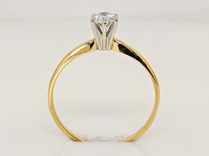 14K .33 CARAT TOTAL I1 H DIAMOND ROUND 6-PRONG SOLITAIRE ESTATE RING
