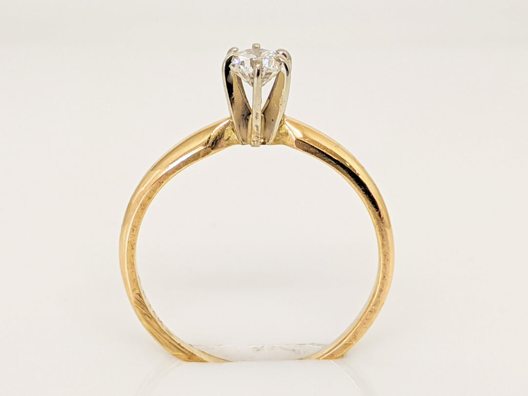 14K .20 CARAT TOTAL VS1 G DIAMOND ROUND SOLITAIRE ESTATE RING 1.3 GRAMS