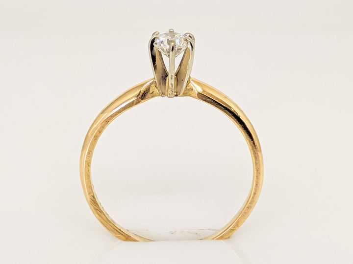 14K .20 CARAT TOTAL VS1 G DIAMOND ROUND SOLITAIRE ESTATE RING 1.3 GRAMS