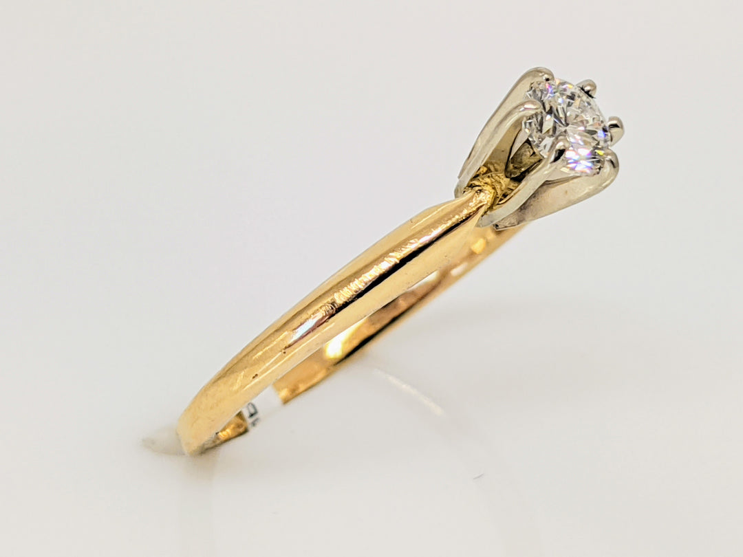 14K .20 CARAT TOTAL VS1 G DIAMOND ROUND SOLITAIRE ESTATE RING 1.3 GRAMS