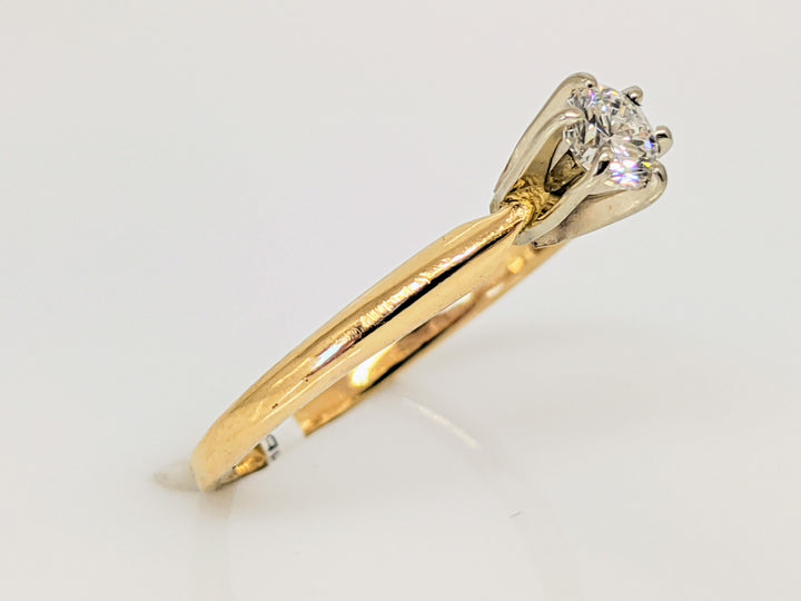 14K .20 CARAT TOTAL VS1 G DIAMOND ROUND SOLITAIRE ESTATE RING 1.3 GRAMS