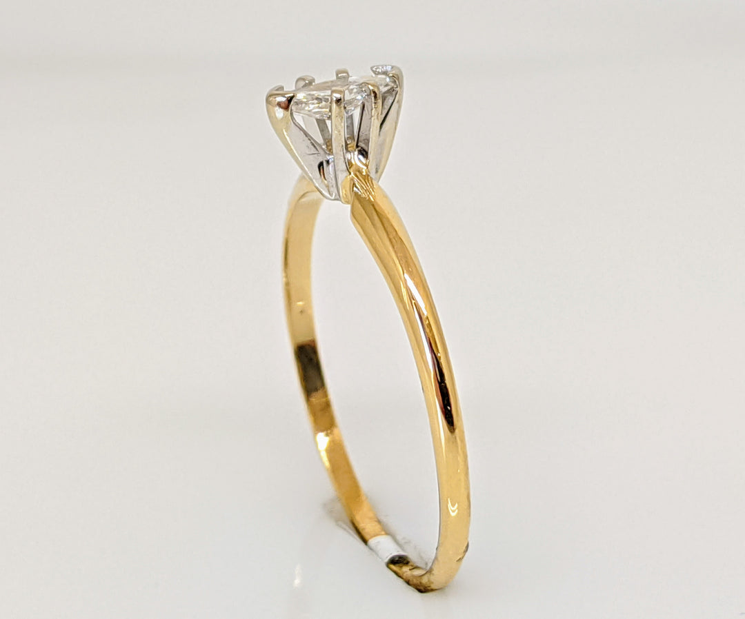 14K .20 CARAT TOTAL SI2 G DIAMOND MARQUISE CUT SOLITAIRE ESTATE RING 1.4 GRAMS
