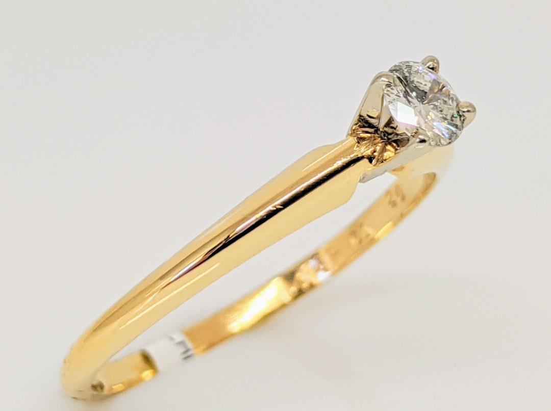 14K .20 CARAT TOTAL SI2 H DIAMOND ROUND SOLITAIRE ESTATE RING 1.6 GRAMS