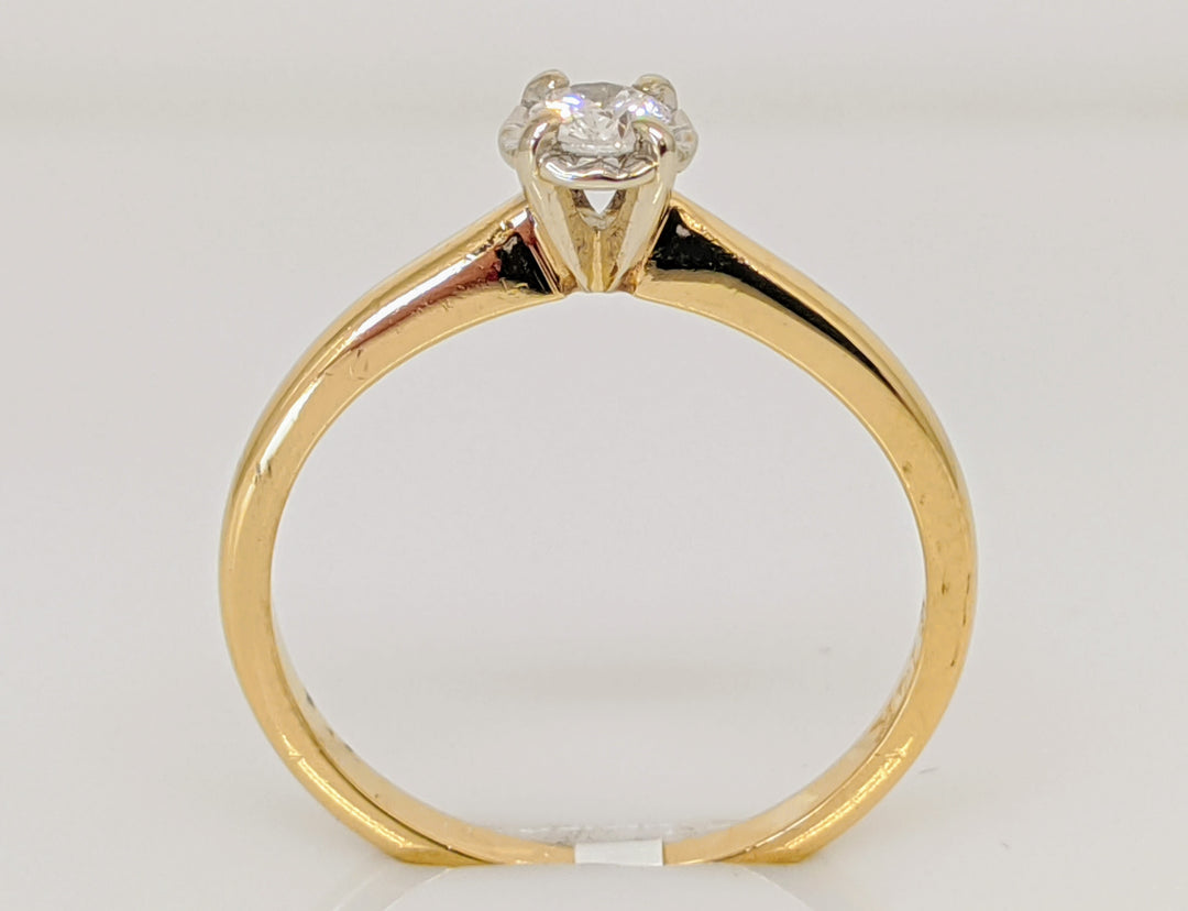 14K .15 CARAT TOTAL SI2 G DIAMOND ROUND ILLUSION HEAD SOLITAIRE ESTATE RING