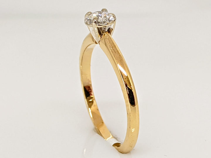 14K .15 CARAT TOTAL SI2 G DIAMOND ROUND ILLUSION HEAD SOLITAIRE ESTATE RING