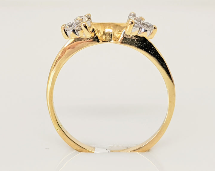 14K .18 CARAT TOTAL WEIGHT SI1 G DIAMOND ROUND (6) ESTATE WRAP 1.8 GRAMS