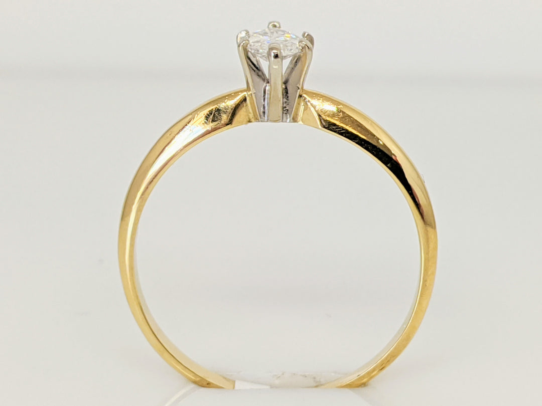 14K .34 CARAT TOTAL I1 G DIAMOND MARQUISE SOLITAIRE ESTATE RING 1.9 GRAMS