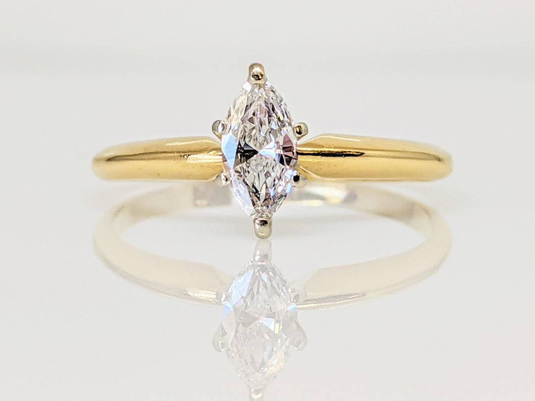 14K .34 CARAT TOTAL I1 G DIAMOND MARQUISE SOLITAIRE ESTATE RING 1.9 GRAMS