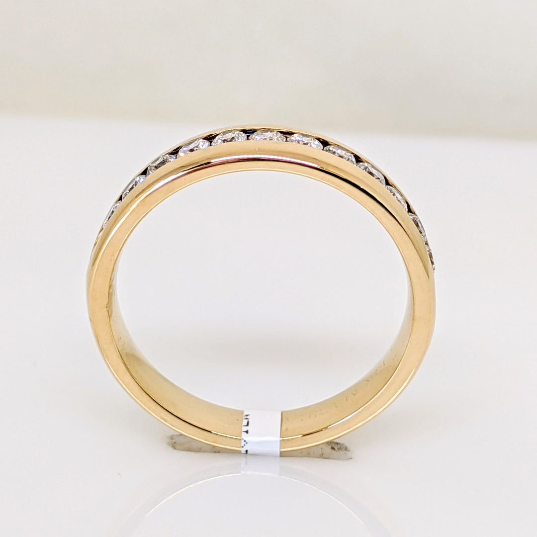 14K .38 CARAT TOTAL WEIGHT I1 I DIAMOND ROUND (12) CHANNEL SET ESTATE BAND 4.1 GRAMS