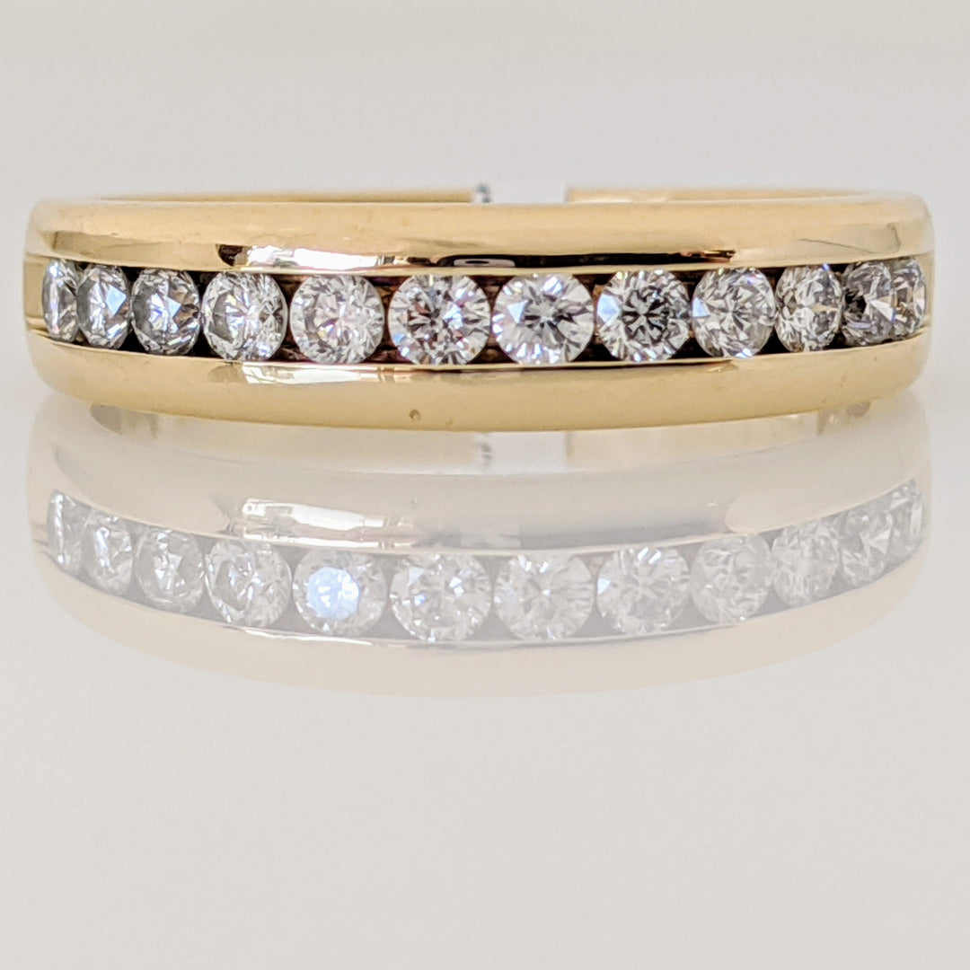 14K .38 CARAT TOTAL WEIGHT I1 I DIAMOND ROUND (12) CHANNEL SET ESTATE BAND 4.1 GRAMS