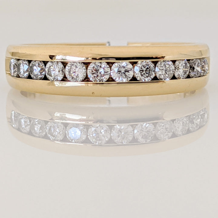14K .38 CARAT TOTAL WEIGHT I1 I DIAMOND ROUND (12) CHANNEL SET ESTATE BAND 4.1 GRAMS
