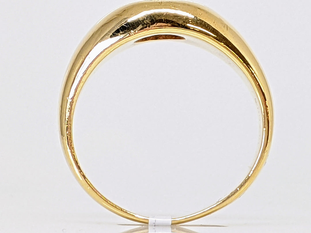 14K .44 CARAT TOTAL WEIGHT VS2 I ROUND DIAMOND BEZEL SET ESTATE RING 8.8 GRAMS