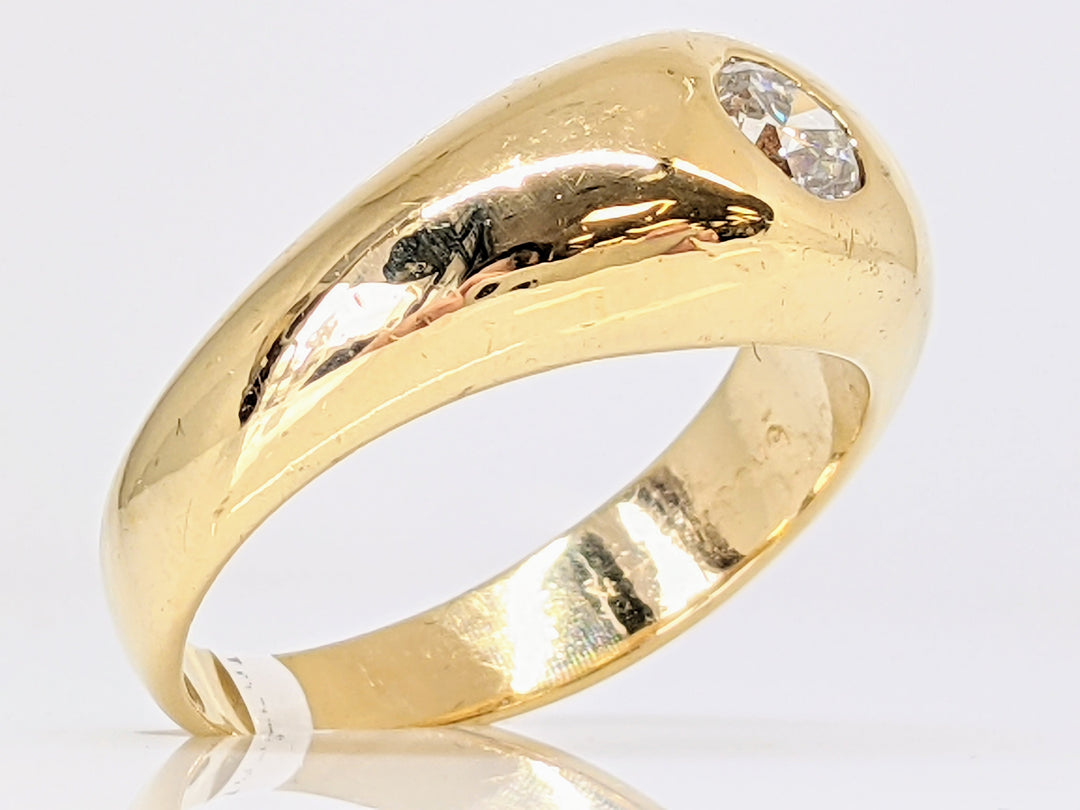14K .44 CARAT TOTAL WEIGHT VS2 I ROUND DIAMOND BEZEL SET ESTATE RING 8.8 GRAMS