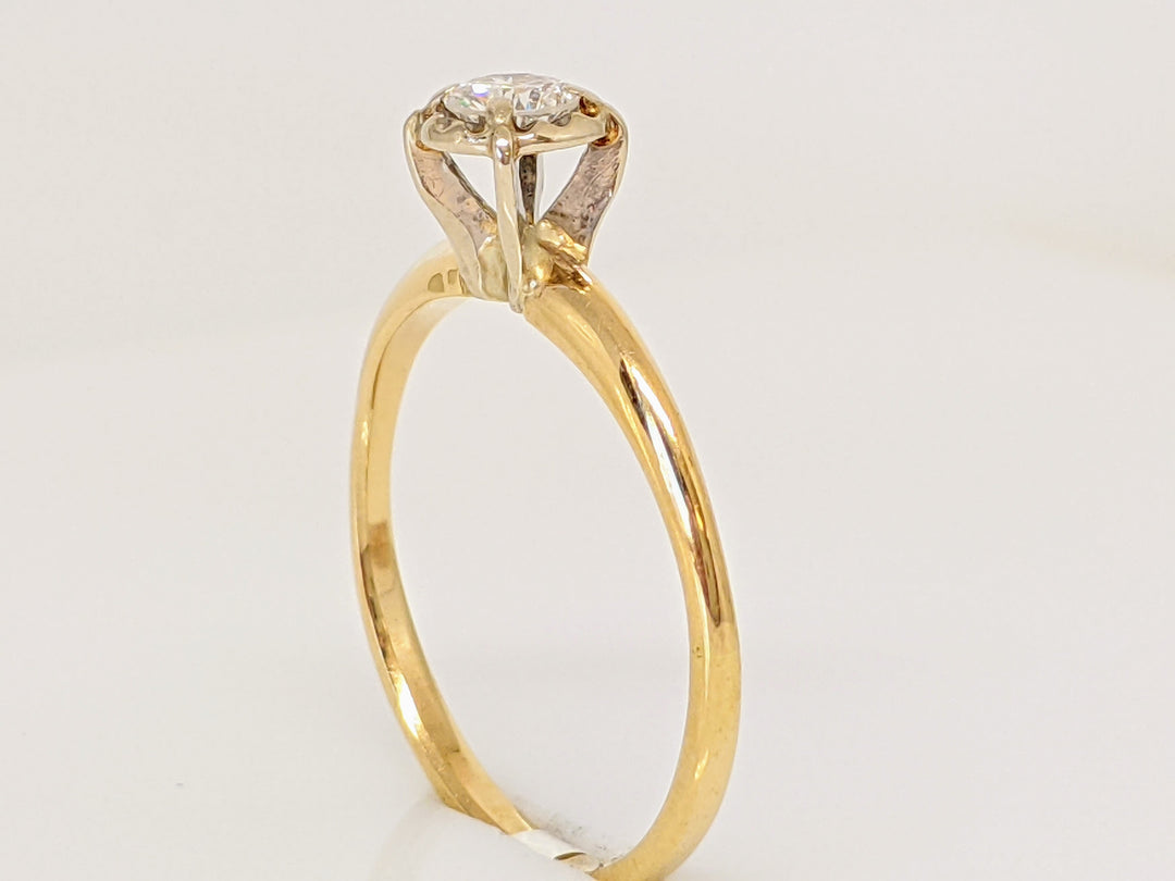 14K .25 CARAT TOTAL SI3 H ROUND DIAMOND ILLUSION HEAD SOLITAIRE ESTATE RING