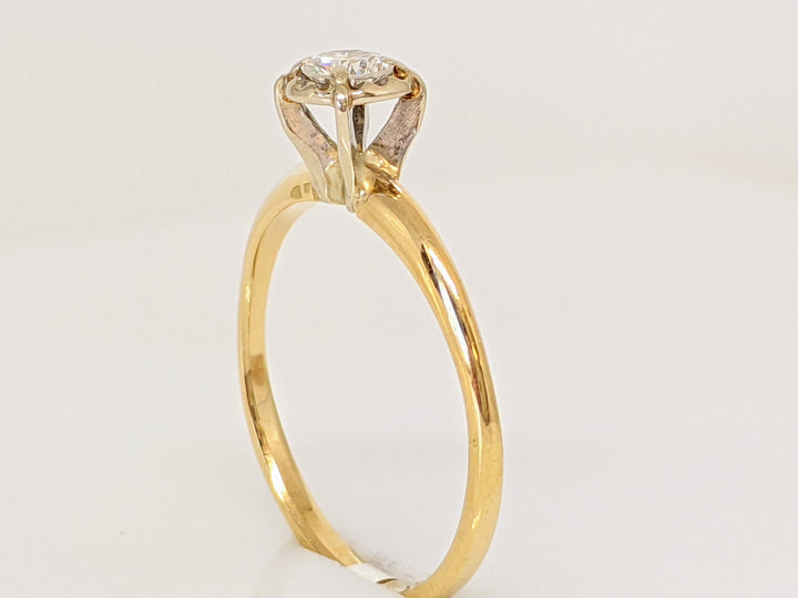 14K .25 CARAT TOTAL SI3 H ROUND DIAMOND ILLUSION HEAD SOLITAIRE ESTATE RING