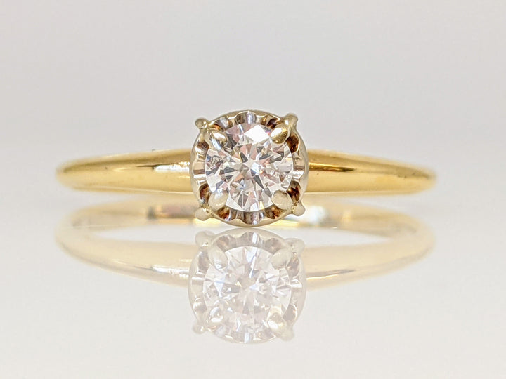 14K .25 CARAT TOTAL SI3 H ROUND DIAMOND ILLUSION HEAD SOLITAIRE ESTATE RING