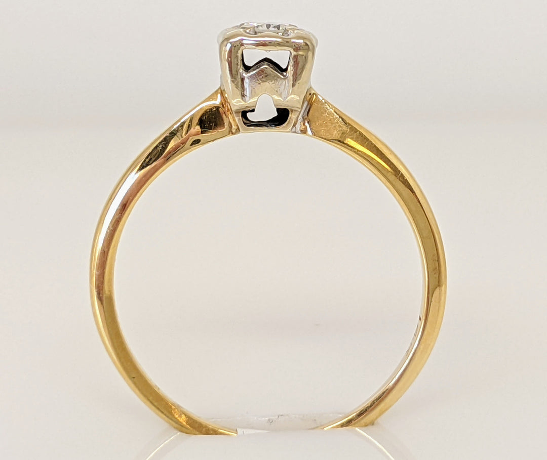 14K .10 CARAT TOTAL SI1 I ROUND DIAMOND ILLUSION HEAD SOLITAIRE ESTATE RING 2.0 GRAMS