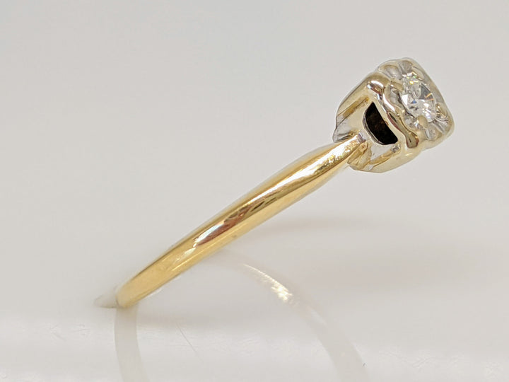 14K .10 CARAT TOTAL SI1 I ROUND DIAMOND ILLUSION HEAD SOLITAIRE ESTATE RING 2.0 GRAMS