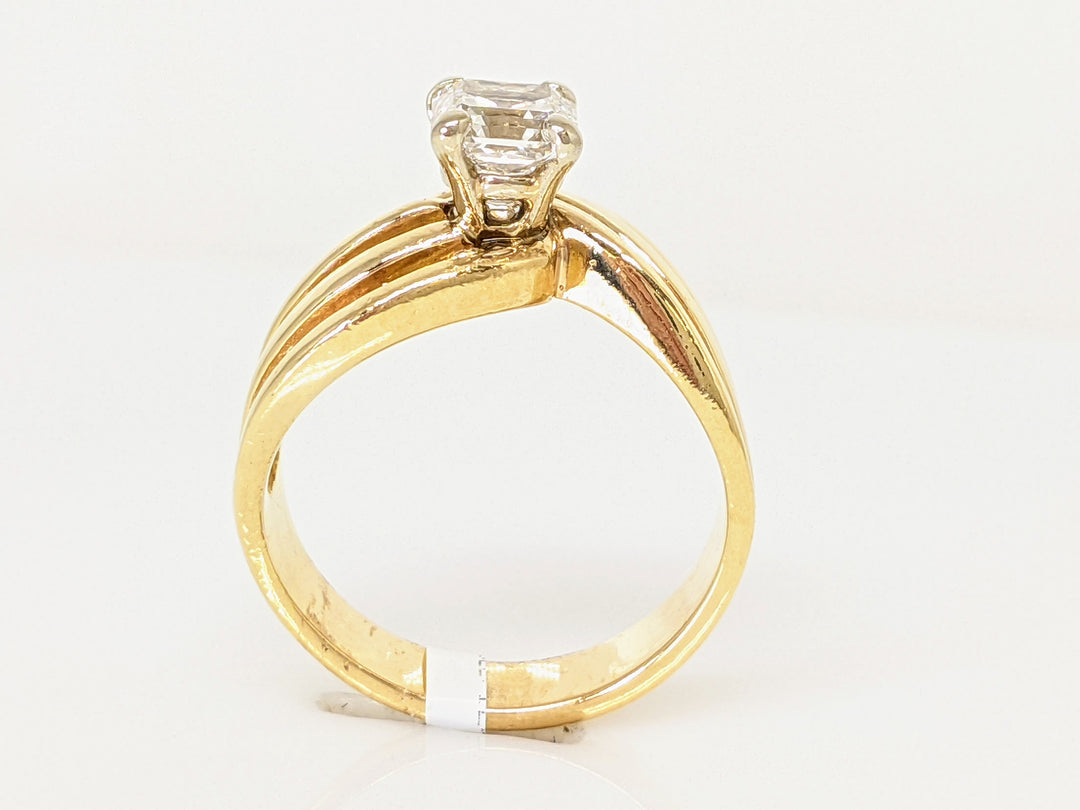 14K .95 CARAT TOTAL SI2 G DIAMOND PRINCESS CUT STEP CUT BYPASS ESTATE RING 7.0 GRAMS