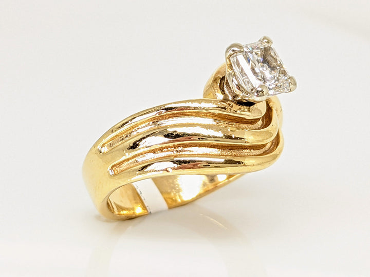 14K .95 CARAT TOTAL SI2 G DIAMOND PRINCESS CUT STEP CUT BYPASS ESTATE RING 7.0 GRAMS