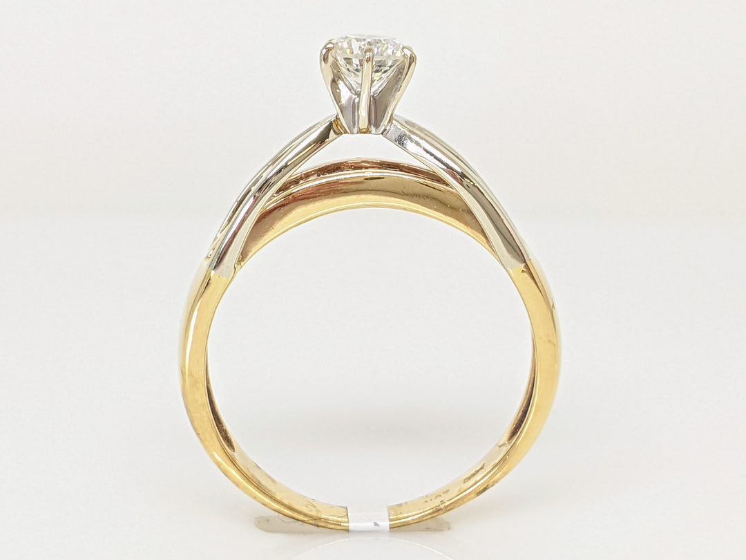 14K 1.00 CARAT TOTAL WEIGHT I1 J DIAMOND ROUND WITH (20) BAGUETTE ESTATE RING 3.8 GRAMS