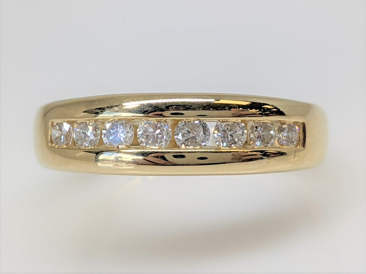 14K .40 CARAT TOTAL WEIGHT I1 H DIAMOND ROUND (8) CHANNEL SET ESTATE BAND 6.2 GRAMS