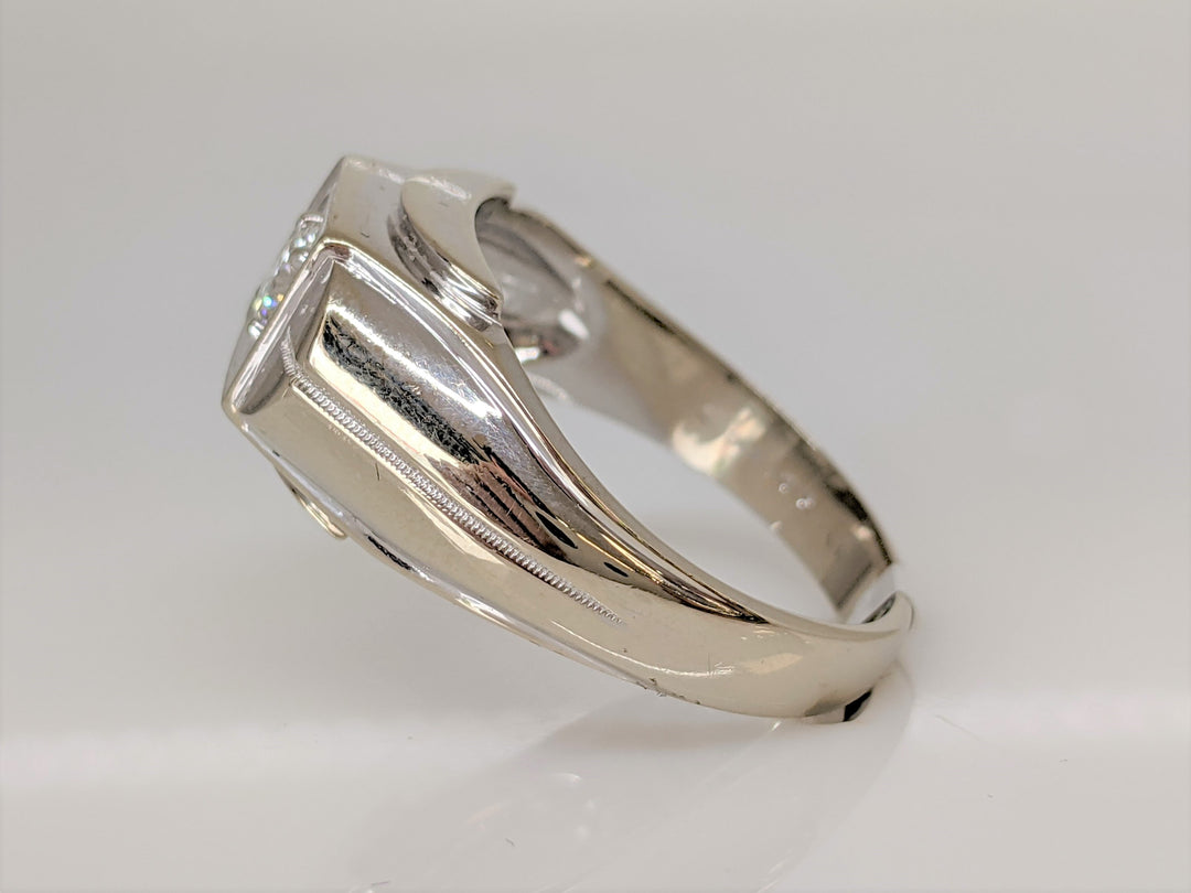 14KW .34 CARAT TOTAL WEIGHT VVS2 H DIAMOND ROUND SQUARE TOP ESTATE RING 8.2 GRAMS