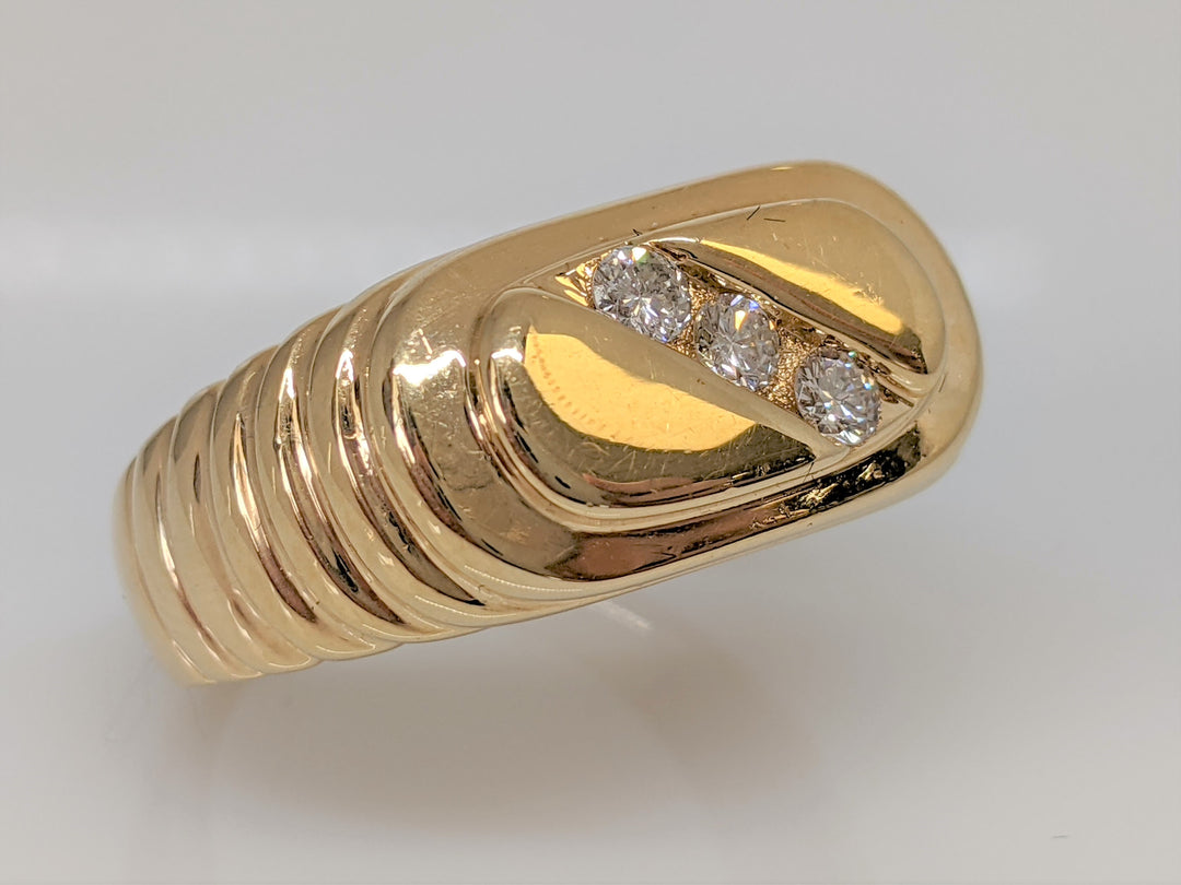 14K .25 DIAMOND TOTAL WEIGHT SI3 J-K ROUND (3) FLAT TOP ESTATE RING 7.5 GRAMS