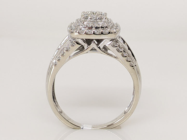 10KW 1.00 CARAT TOTAL WEIGHT I1 G DIAMOND ROUND (89) HALO CLUSTER ESTATE RING 4.1 GRAMS