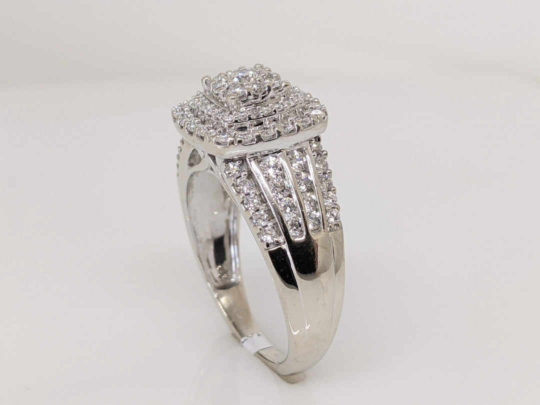 10KW 1.00 CARAT TOTAL WEIGHT I1 G DIAMOND ROUND (89) HALO CLUSTER ESTATE RING 4.1 GRAMS