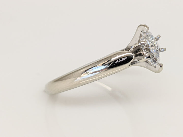 14KW .38 CARAT TOTAL I1 F DIAMOND MARQUISE SOLITAIRE ESTATE RING 5.2 GRAMS