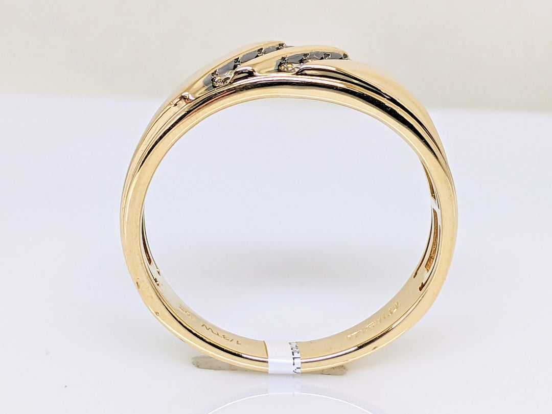 10K .32 CARAT TOTAL WEIGHT SI2 BROWN DIAMOND ROUND (8) ESTATE RING 4.6 GRAMS