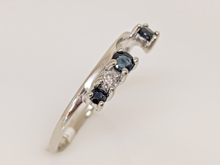 14KW SAPPHIRE ROUND (4) WITH .12 DIAMOND TOTAL WEIGHT (2) ESTATE WRAP 2.0 GRAMS