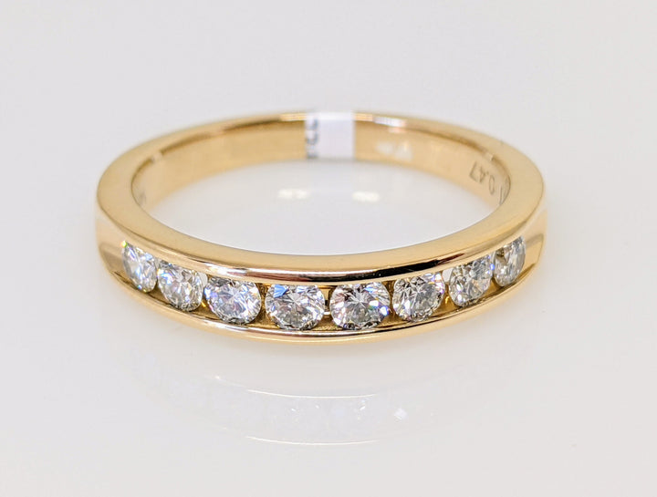 14K .47 CARAT TOTAL WEIGHT SI1 H DIAMOND ROUND (8) CHANNEL SET ESTATE BAND 3.2 GRAMS