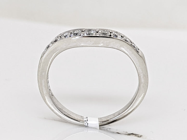 14KW .20 CARAT TOTAL WEIGHT I1 G DIAMOND ROUND (9) CURVED ESTATE BAND 2.0 GRAMS