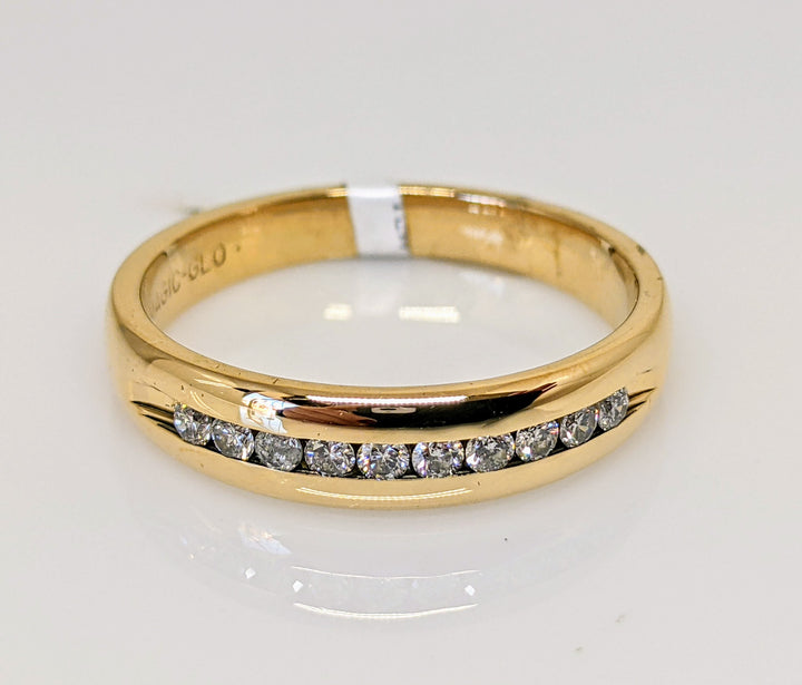 14K .20 CARAT TOTAL WEIGHT I1 H DIAMOND ROUND (10) CHANNEL SET ESTATE BAND 4.9 GRAMS