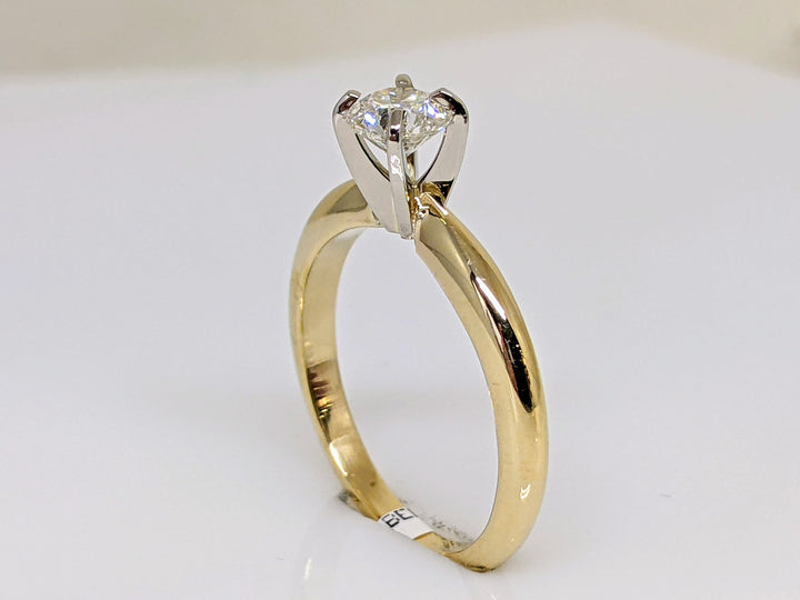 14k .46 CARAT TOTAL SI H-I DIAMOND ROUND 4-PRONG SOLITAIRE ESTATE RING 2.6 GRAMS
