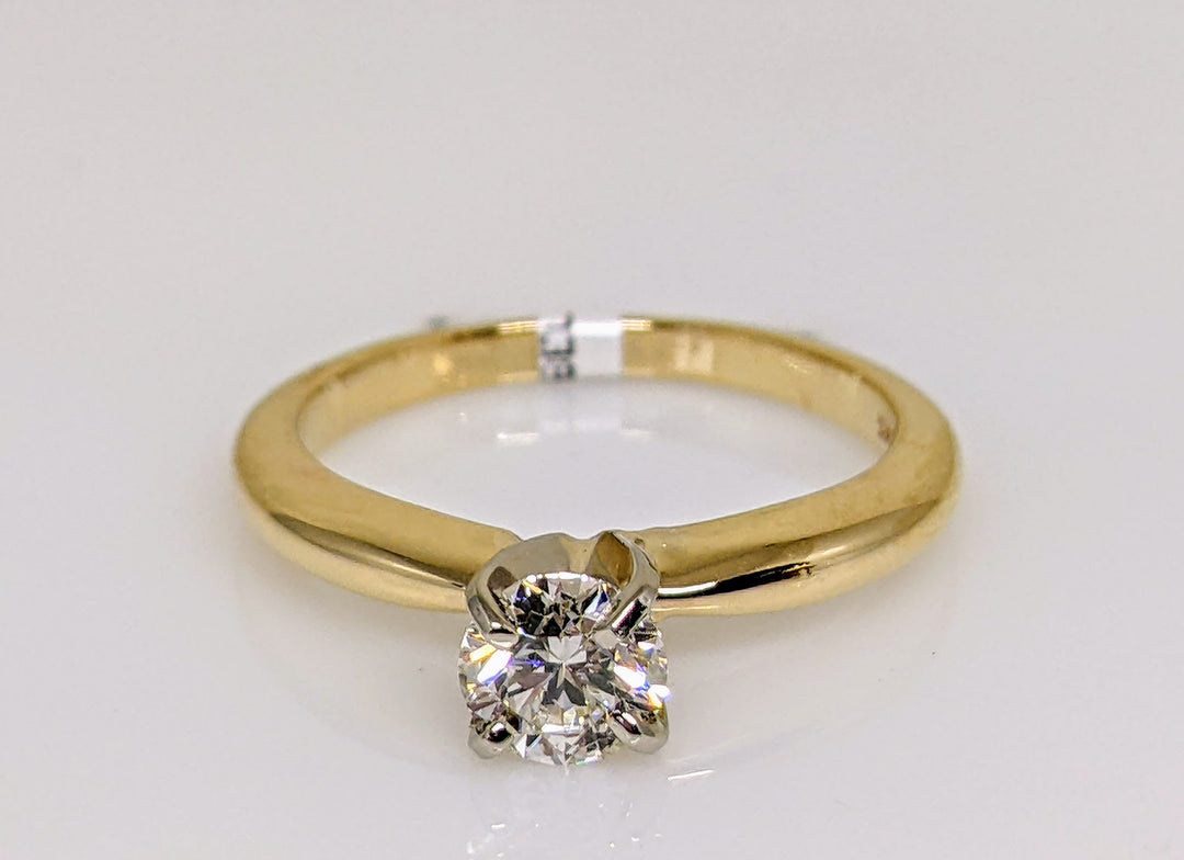 14k .46 CARAT TOTAL SI H-I DIAMOND ROUND 4-PRONG SOLITAIRE ESTATE RING 2.6 GRAMS