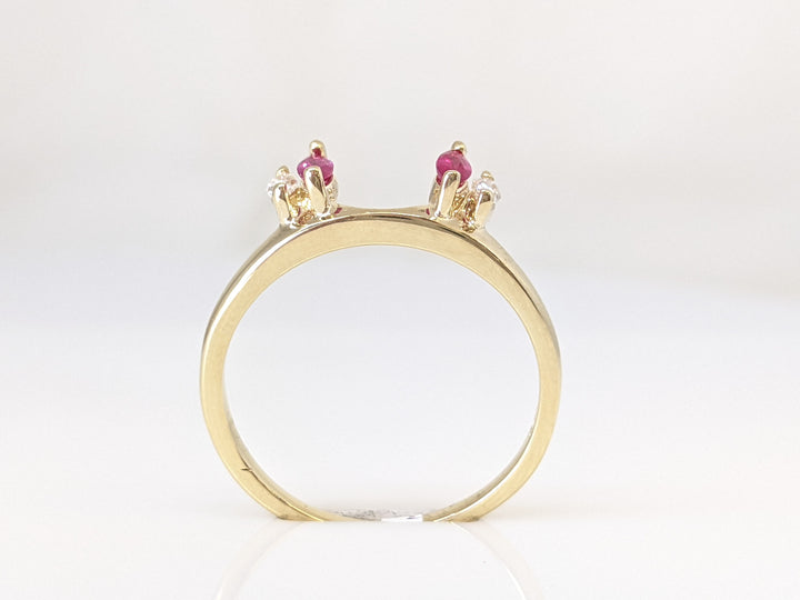 14K RUBY MARQUISE (2) 2X4 WITH TWO MARQUISE DIAMOND ESTATE 2.2 GRAMS