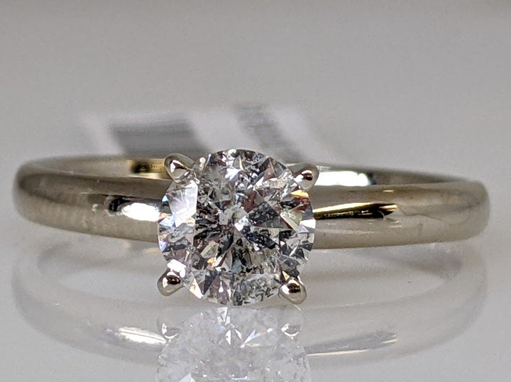 14K WHITE .79 CARAT TOTAL WEIGHT I2 F DIAMOND ROUND SOLITAIRE 2.4 GRAMS