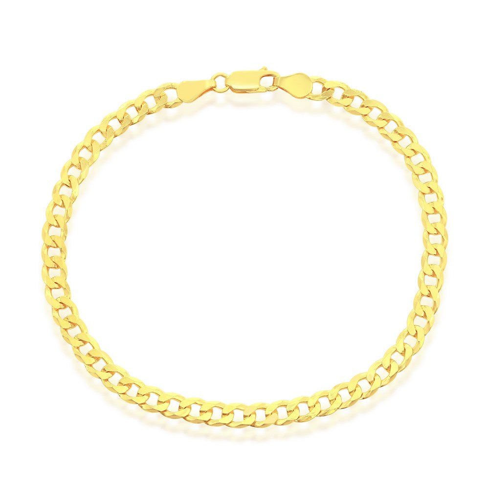 Sterling Silver 5mm Cuban Anklet - Gold Plated