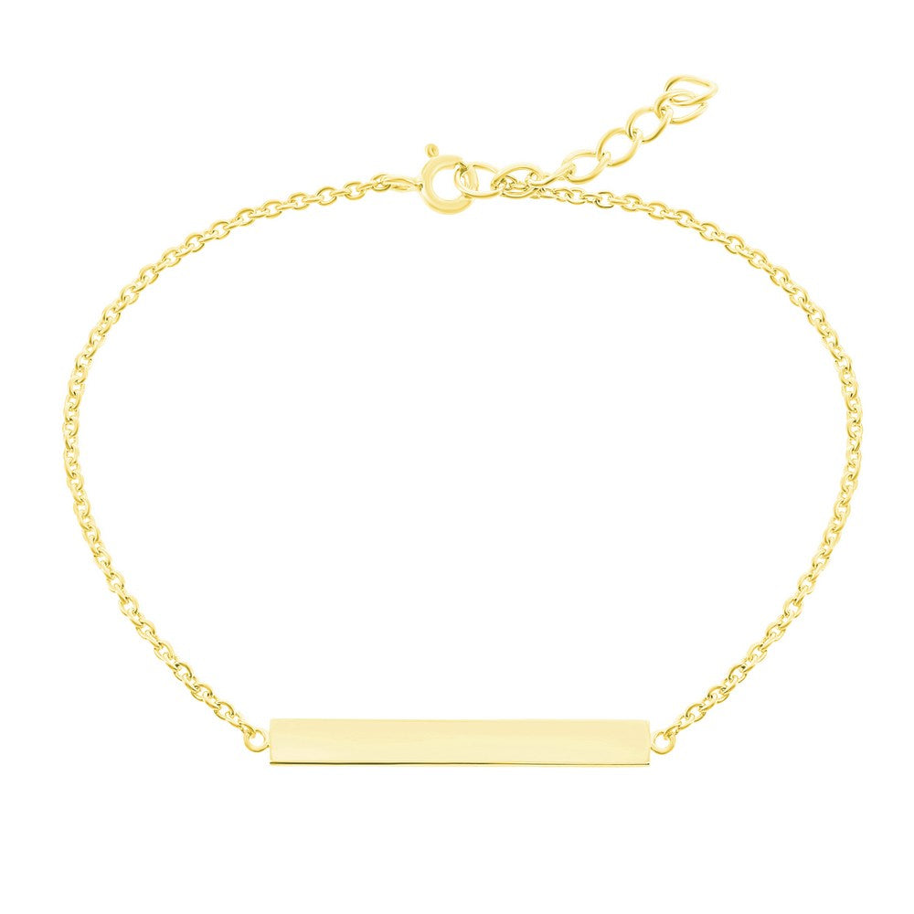 Sterling Silver Bar ID Bracelet - Gold Plated