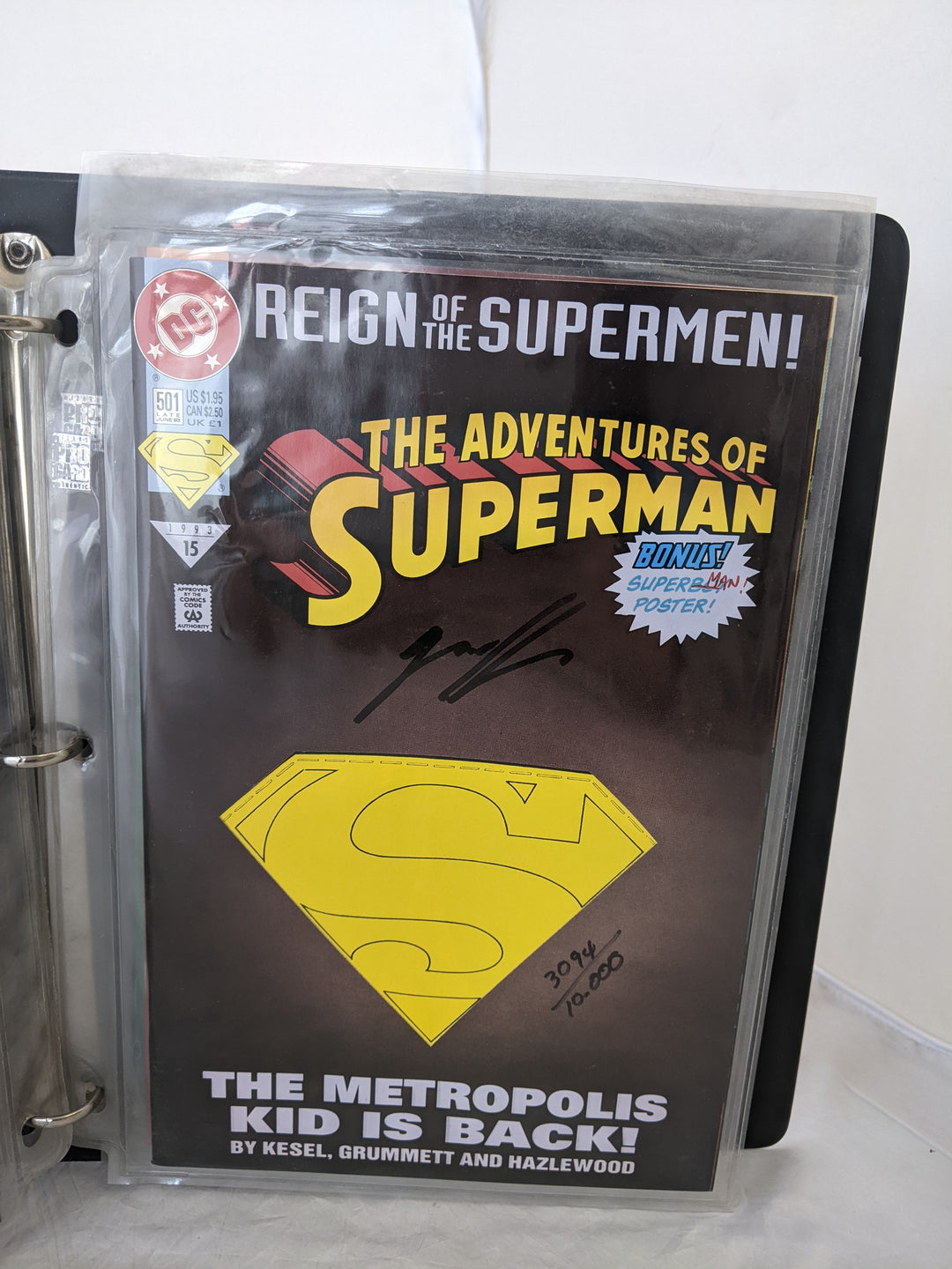 Autographed Return of Superman Comic Collection (5 Comics) w/ COA